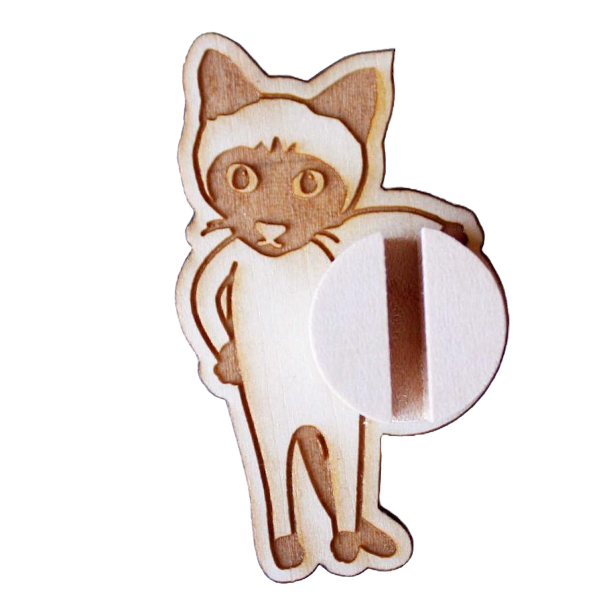 ケーブルクリップ コードクリップ 木製 両面テープ ネコ アニマル ( ケーブルホルダー コード 固定 クリップ 天然木 猫 プレゼント かわいい 日本製 壁 机 収納 整頓 充電ケーブル 充電コード 便利グッズ 貼るだけ ) 【スフィンクス】 スフィンクス