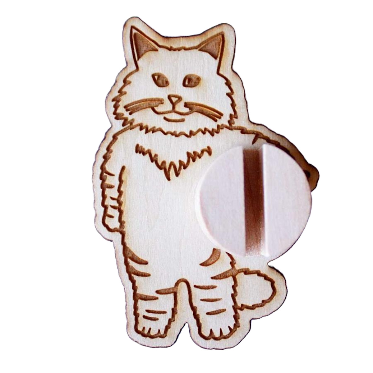 ケーブルクリップ コードクリップ 木製 両面テープ ネコ アニマル ( ケーブルホルダー コード 固定 クリップ 天然木 猫 プレゼント かわいい 日本製 壁 机 収納 整頓 充電ケーブル 充電コード 便利グッズ 貼るだけ ) 【スフィンクス】 スフィンクス