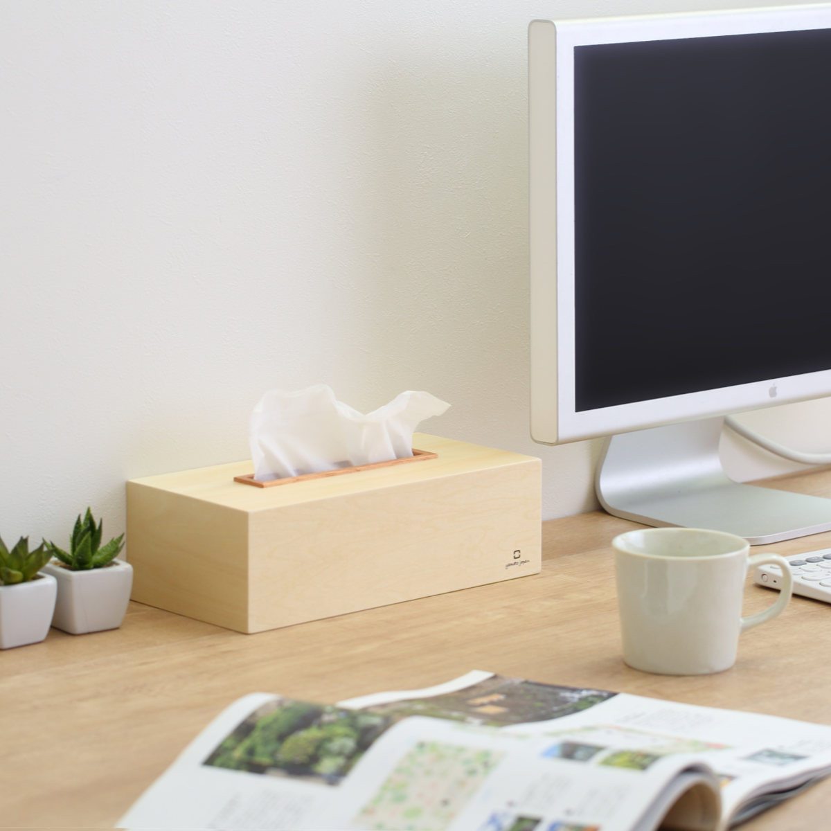 ティッシュケース KOGUCHI 木製 ( おしゃれ ティッシュボックス ティッシュカバー 卓上 ヤマト工芸 ティッシュ ケース ボックス 収納 木目 天然木 日本製 シンプル ナチュラル ティッシュペーパー 箱ティッシュ ボックスティッシュ ) 【ダークブラウン】 ダークブラウン