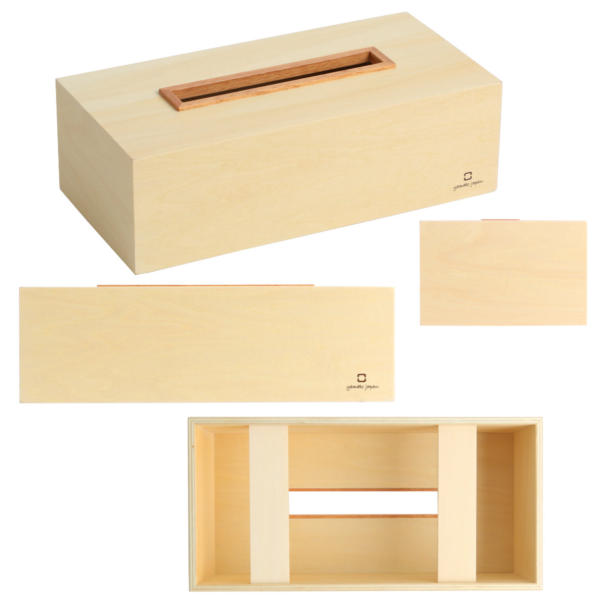 ティッシュケース KOGUCHI 木製 ( おしゃれ ティッシュボックス ティッシュカバー 卓上 ヤマト工芸 ティッシュ ケース ボックス 収納 木目 天然木 日本製 シンプル ナチュラル ティッシュペーパー 箱ティッシュ ボックスティッシュ ) 【ダークブラウン】 ダークブラウン