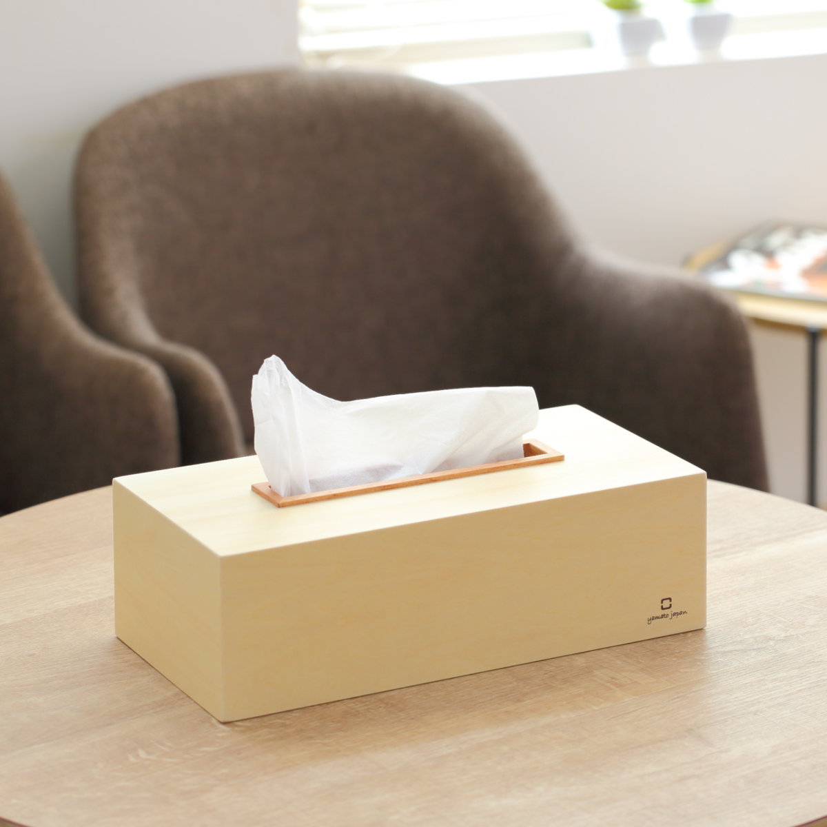 ティッシュケース KOGUCHI 木製 ( おしゃれ ティッシュボックス ティッシュカバー 卓上 ヤマト工芸 ティッシュ ケース ボックス 収納 木目 天然木 日本製 シンプル ナチュラル ティッシュペーパー 箱ティッシュ ボックスティッシュ ) 【ダークブラウン】 ダークブラウン