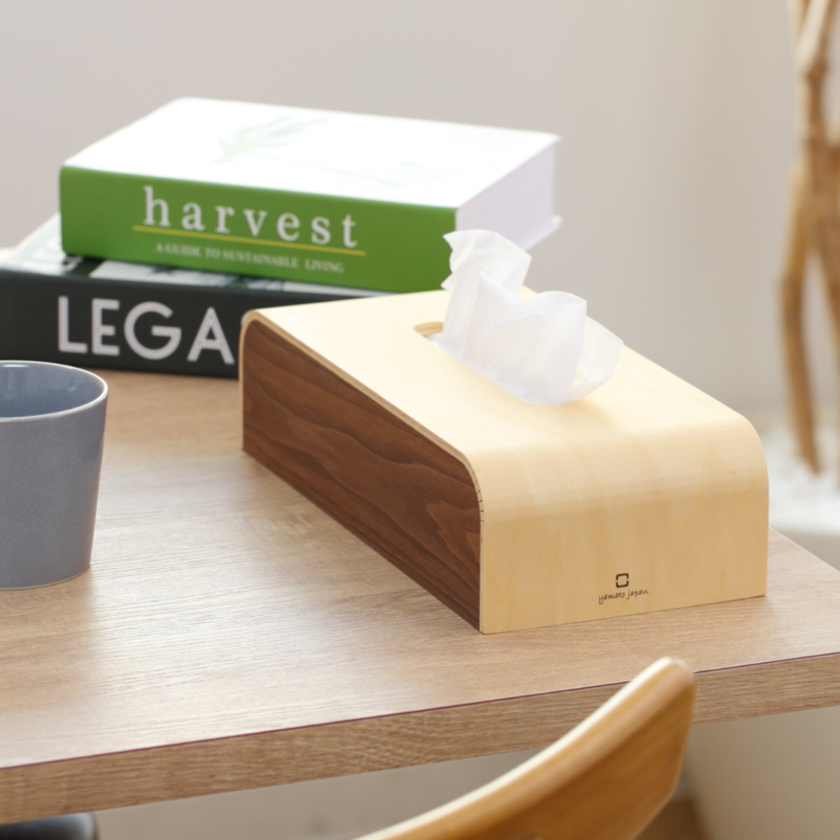 ティッシュケース COLOR BOX slim 木製 ( おしゃれ シンプル ナチュラル ティッシュボックス ティッシュカバー 卓上 置き型 ヤマト工芸 ティッシュ ケース 箱ティッシュ ボックスティッシュ 木目 天然木 日本製 ) 【ナチュラル】 ナチュラル