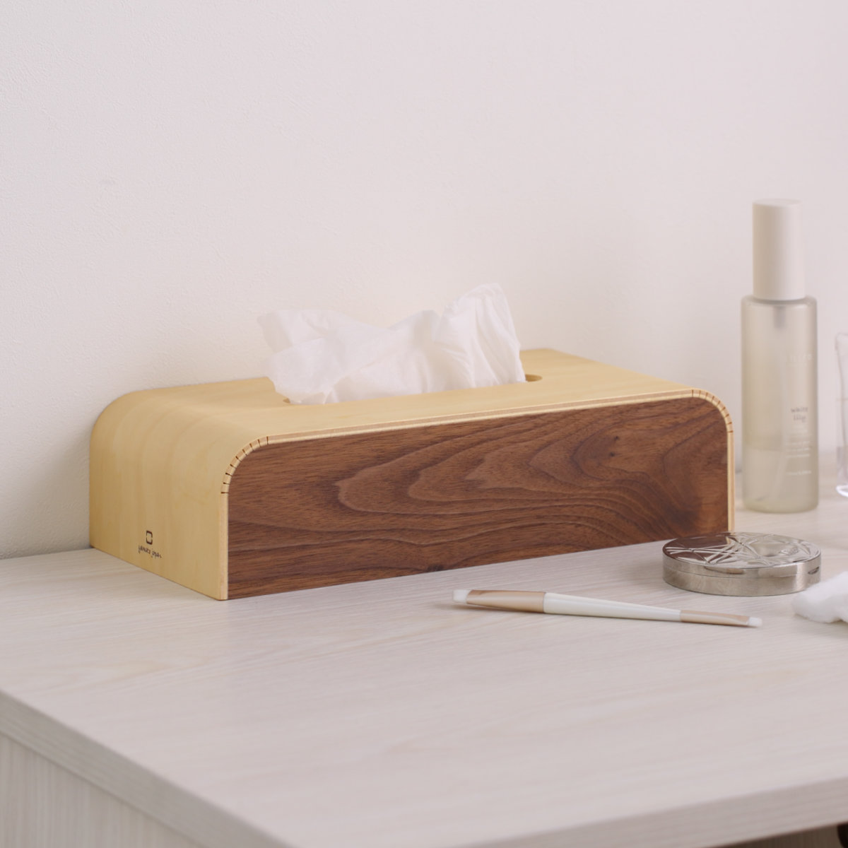 ティッシュケース COLOR BOX slim 木製 ( おしゃれ シンプル ナチュラル ティッシュボックス ティッシュカバー 卓上 置き型 ヤマト工芸 ティッシュ ケース 箱ティッシュ ボックスティッシュ 木目 天然木 日本製 ) 【ナチュラル】 ナチュラル