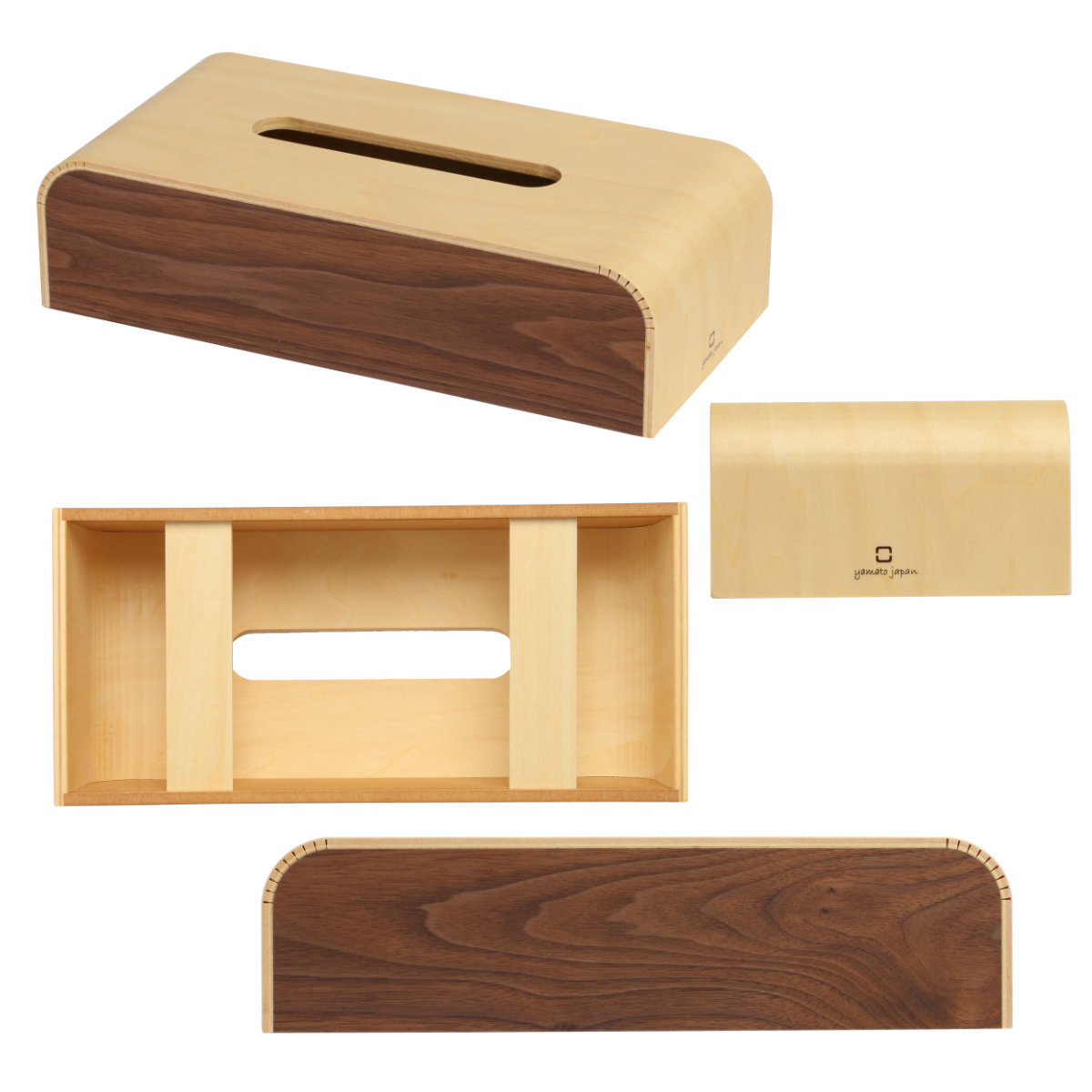 ティッシュケース COLOR BOX slim 木製 ( おしゃれ シンプル ナチュラル ティッシュボックス ティッシュカバー 卓上 置き型 ヤマト工芸 ティッシュ ケース 箱ティッシュ ボックスティッシュ 木目 天然木 日本製 ) 【ナチュラル】 ナチュラル