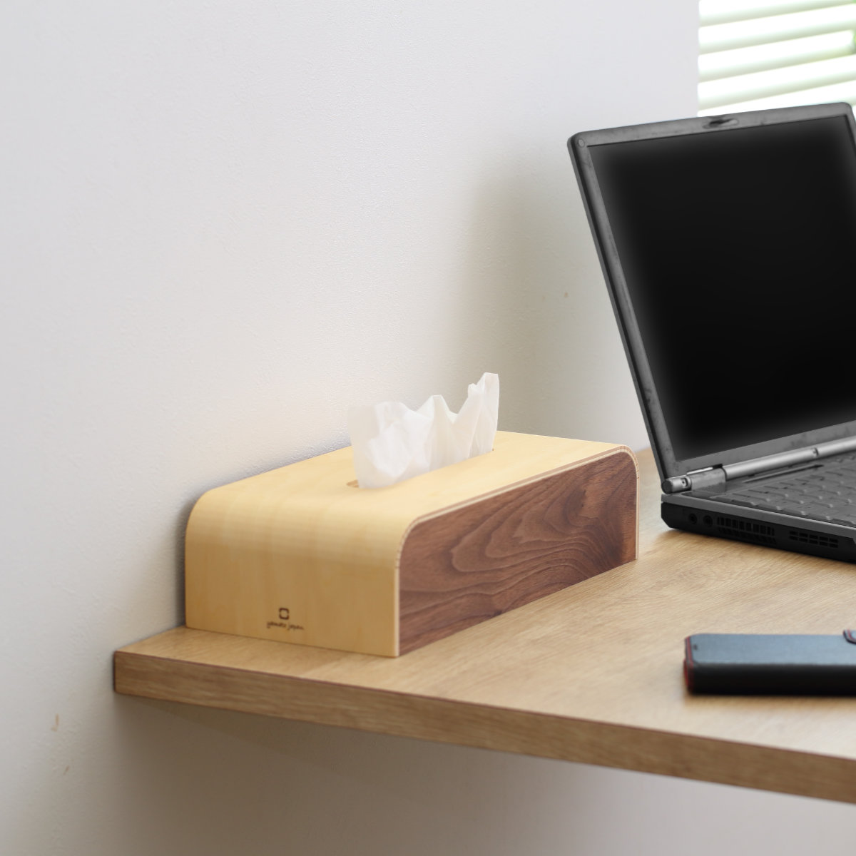 ティッシュケース COLOR BOX slim 木製 ( おしゃれ シンプル ナチュラル ティッシュボックス ティッシュカバー 卓上 置き型 ヤマト工芸 ティッシュ ケース 箱ティッシュ ボックスティッシュ 木目 天然木 日本製 ) 【ナチュラル】 ナチュラル