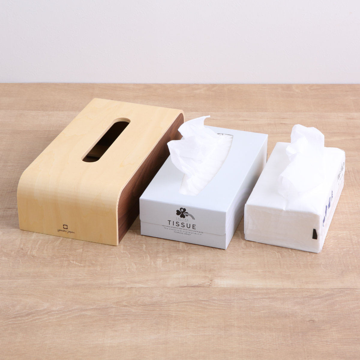 ティッシュケース COLOR BOX slim 木製 ( おしゃれ シンプル ナチュラル ティッシュボックス ティッシュカバー 卓上 置き型 ヤマト工芸 ティッシュ ケース 箱ティッシュ ボックスティッシュ 木目 天然木 日本製 ) 【ナチュラル】 ナチュラル