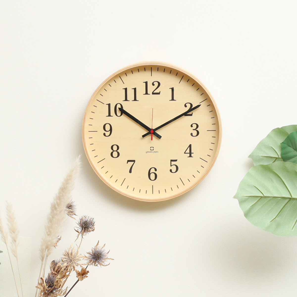 掛け時計 fullmoon スタンダード ヤマト工芸 日本製 ( 時計 壁掛け時計 掛時計 壁掛け かけ時計 とけい クロック 木製 北欧 アナログ インテリア ウォールクロック 木目 ナチュラル シンプル おしゃれ リビング 寝室 ) 【グレー】 グレー