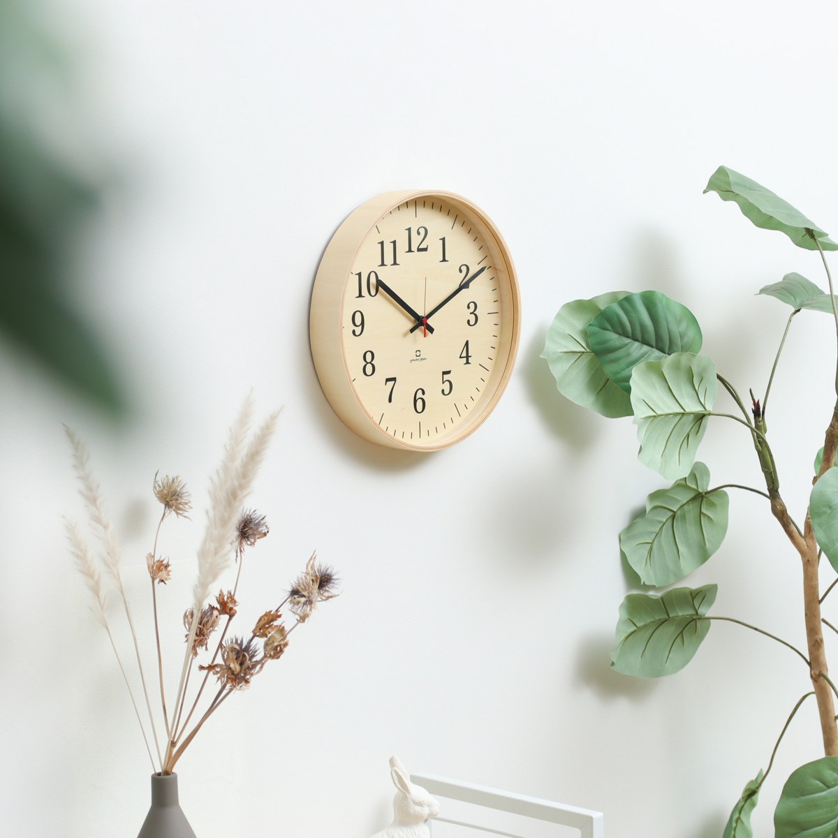 掛け時計 fullmoon スタンダード ヤマト工芸 日本製 ( 時計 壁掛け時計 掛時計 壁掛け かけ時計 とけい クロック 木製 北欧 アナログ インテリア ウォールクロック 木目 ナチュラル シンプル おしゃれ リビング 寝室 ) 【グレー】 グレー