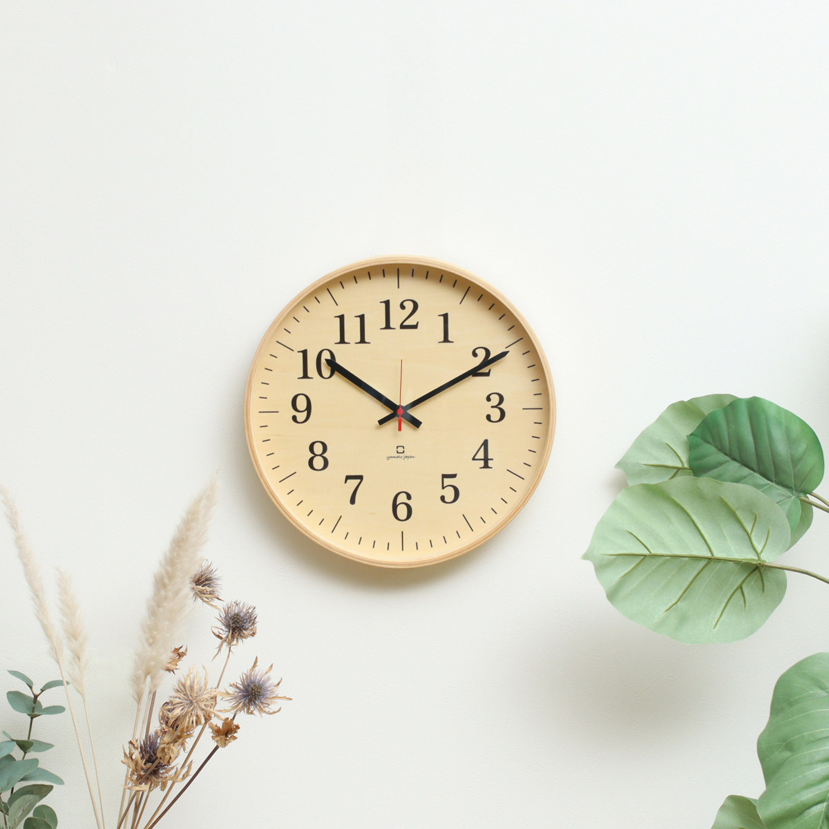 掛け時計 fullmoon スタンダード ヤマト工芸 日本製 ( 時計 壁掛け時計 掛時計 壁掛け かけ時計 とけい クロック 木製 北欧 アナログ インテリア ウォールクロック 木目 ナチュラル シンプル おしゃれ リビング 寝室 ) 【グレー】 グレー