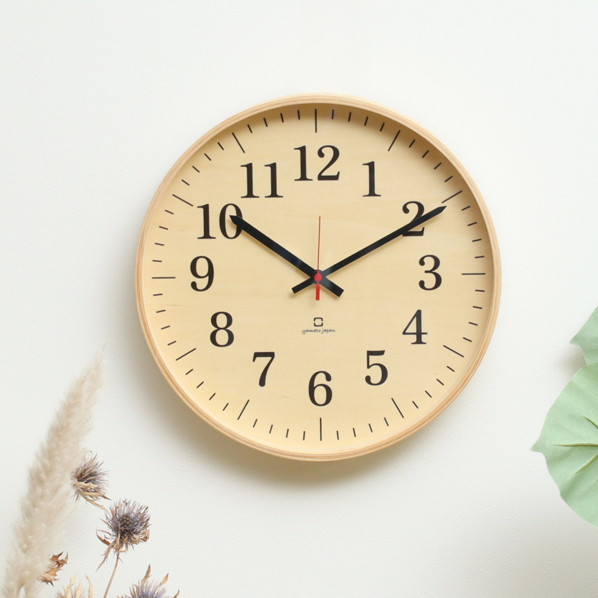 掛け時計 fullmoon スタンダード ヤマト工芸 日本製 ( 時計 壁掛け時計 掛時計 壁掛け かけ時計 とけい クロック 木製 北欧 アナログ インテリア ウォールクロック 木目 ナチュラル シンプル おしゃれ リビング 寝室 ) 【グレー】 グレー