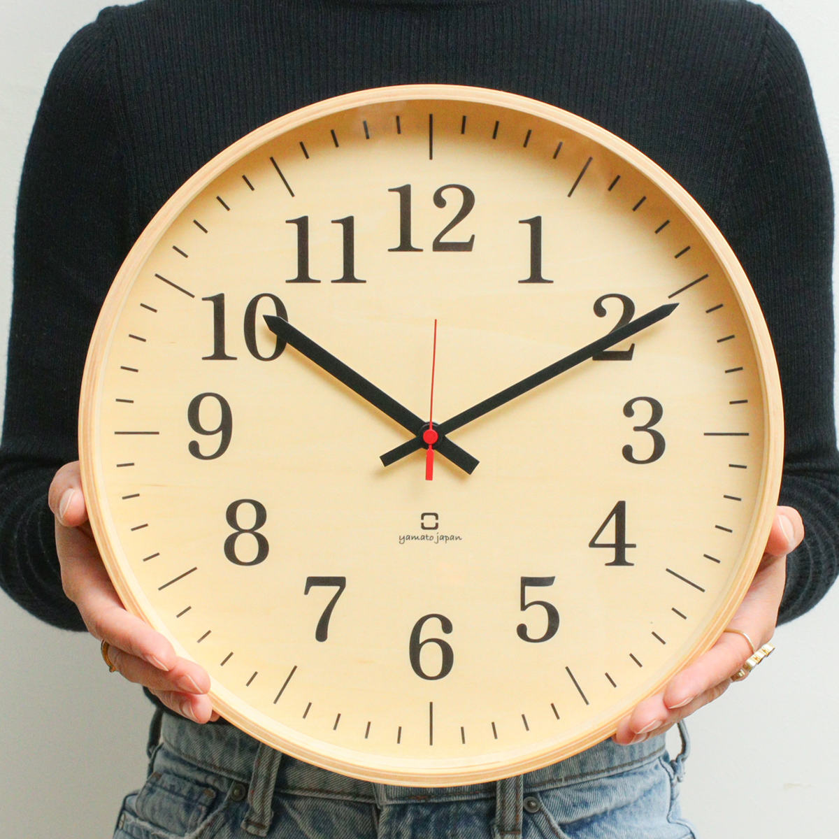 掛け時計 fullmoon スタンダード ヤマト工芸 日本製 ( 時計 壁掛け時計 掛時計 壁掛け かけ時計 とけい クロック 木製 北欧 アナログ インテリア ウォールクロック 木目 ナチュラル シンプル おしゃれ リビング 寝室 ) 【グレー】 グレー