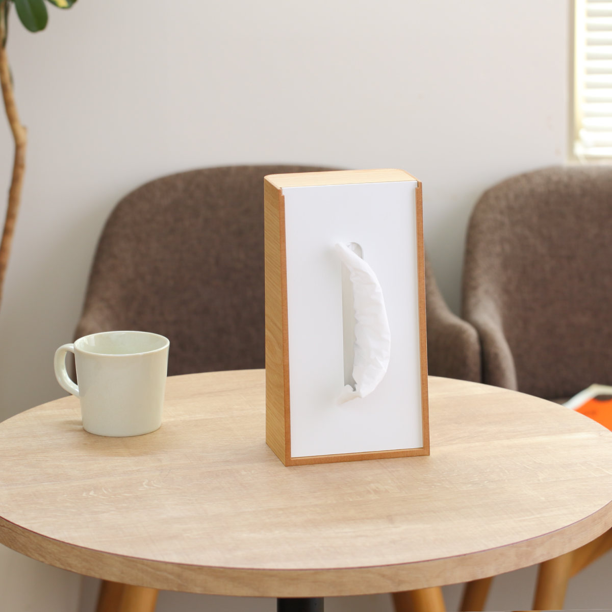 ティッシュケース 木製 LSTAND tissue ( ティッシュ ケース ヤマト工芸 日本製 縦 インテリア おしゃれ 天然木 縦型 ナチュラル ウォールナット ソフトパック ボックスティッシュ 雑貨 リビング キッチン ダイニング 突板 木目 ) 【ブラウン×ブラック】 ブラウン×ブラック