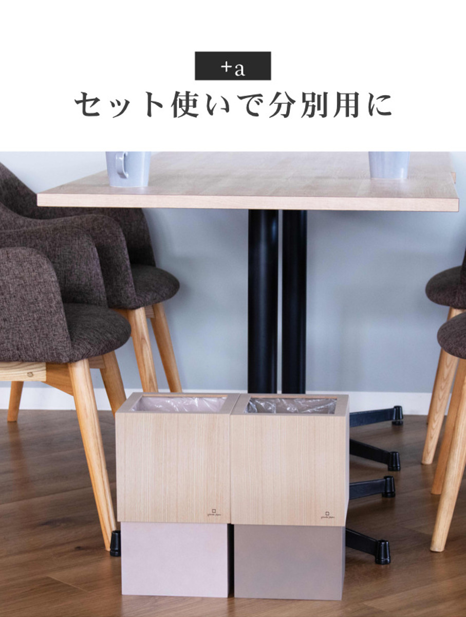 ゴミ箱 木製 10L W CUBE セン 袋が見えない 日本製 ( ダストボックス ごみ箱 10リットル おしゃれ 袋 見えない スリム リビング 四角 小さい 北欧 分別 幅20 被せる 角型 木 ウッド ごみ袋 隠す 隠せる 省スペース インテリア ) 【クリアホワイト】 クリアホワイト