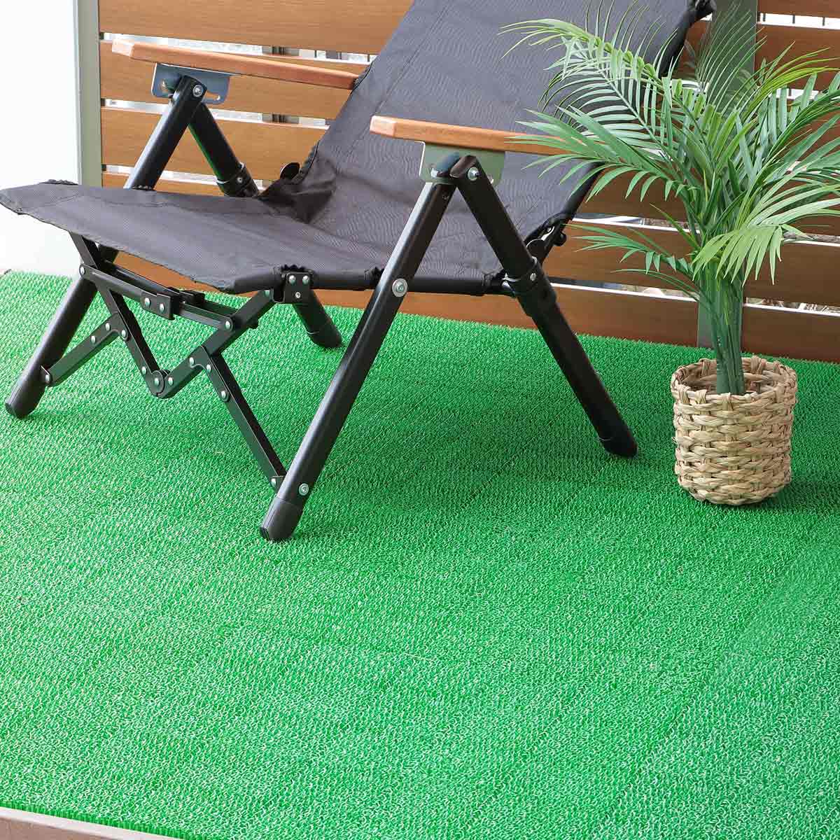 人工芝 ジョイント 若草ユニット 本体 30×30cm 180枚セット EVタイプ ( 人工 芝 庭 ベランダ ウッドデッキ ガーデン マット 耐久性 180枚 正方形 玄関 テラス バルコニー 屋上 エクステリア ガーデニング 園芸 ) 【グレー】 グレー