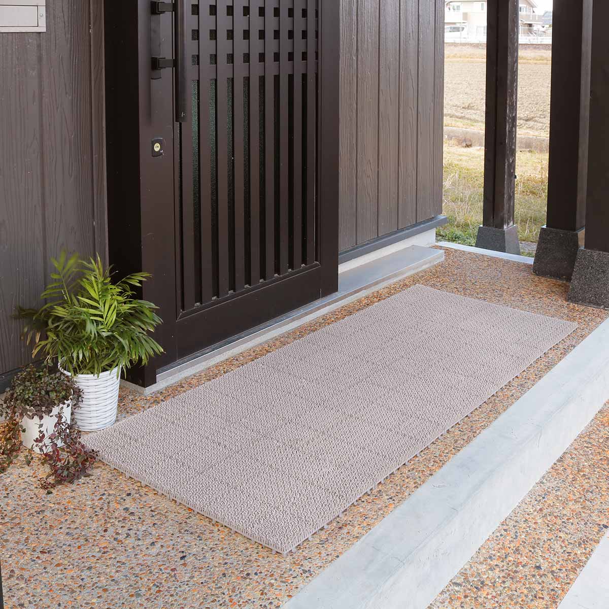 人工芝 ジョイント 若草ユニット 本体 30×30cm 180枚セット EVタイプ ( 人工 芝 庭 ベランダ ウッドデッキ ガーデン マット 耐久性 180枚 正方形 玄関 テラス バルコニー 屋上 エクステリア ガーデニング 園芸 ) 【グレー】 グレー