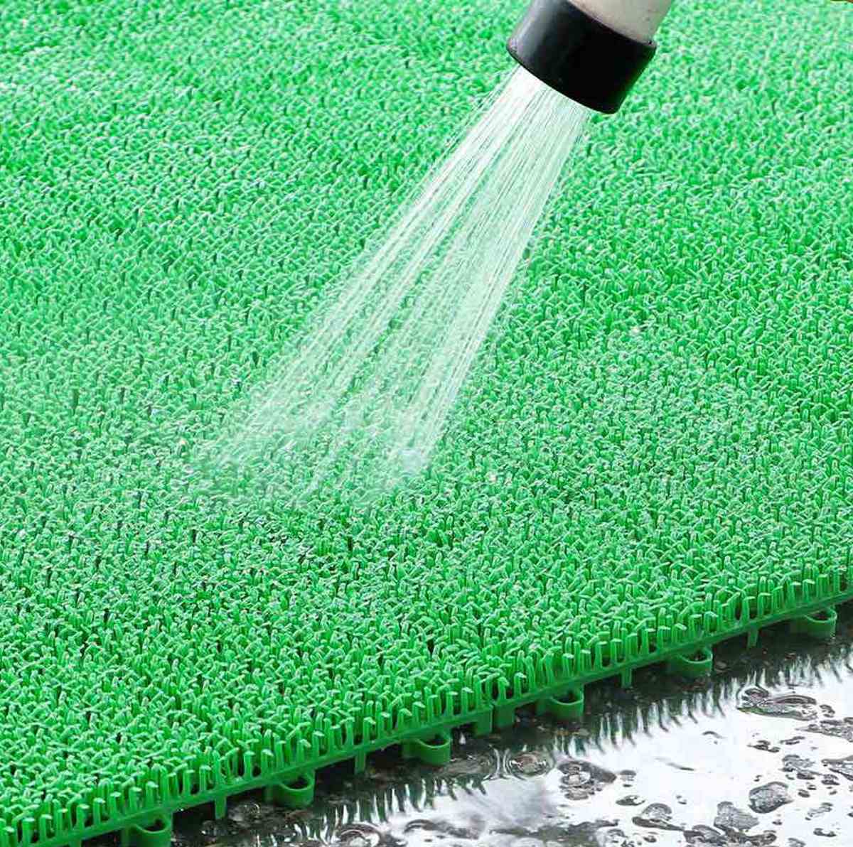 人工芝 ジョイント 若草ユニット 本体 30×30cm 180枚セット EVタイプ ( 人工 芝 庭 ベランダ ウッドデッキ ガーデン マット 耐久性 180枚 正方形 玄関 テラス バルコニー 屋上 エクステリア ガーデニング 園芸 ) 【グレー】 グレー