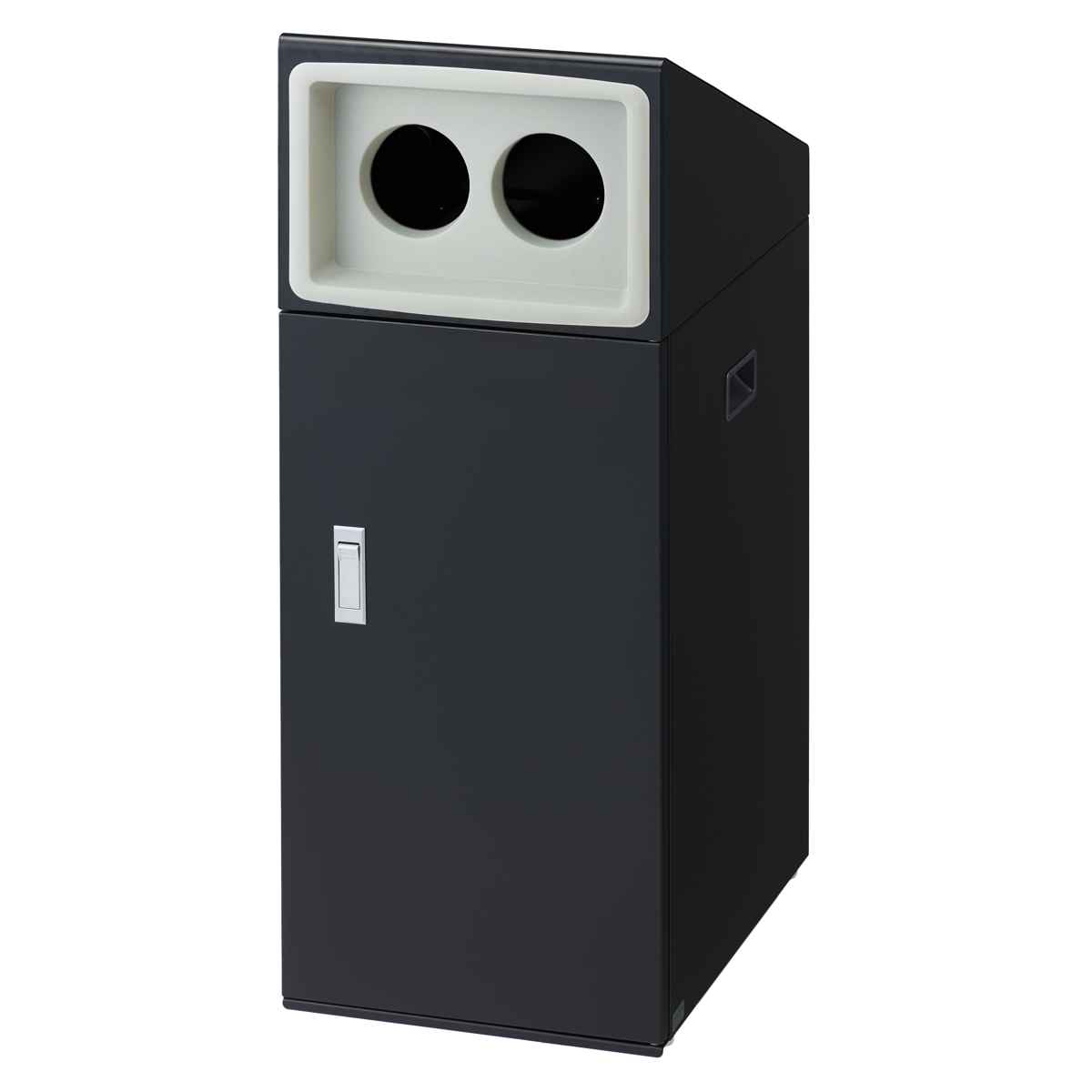 ゴミ箱 リサイクルボックスNTO-50 50L スリム 屋外用 ( 法人限定 山崎産業 業務用 ダストボックス 分別 ごみ箱 幅34 分別シール付き 50リットル 省スペース 分別ゴミ箱 内容器付き スチール製 おしゃれ ) 【ホワイト×角穴】 ホワイト×角穴