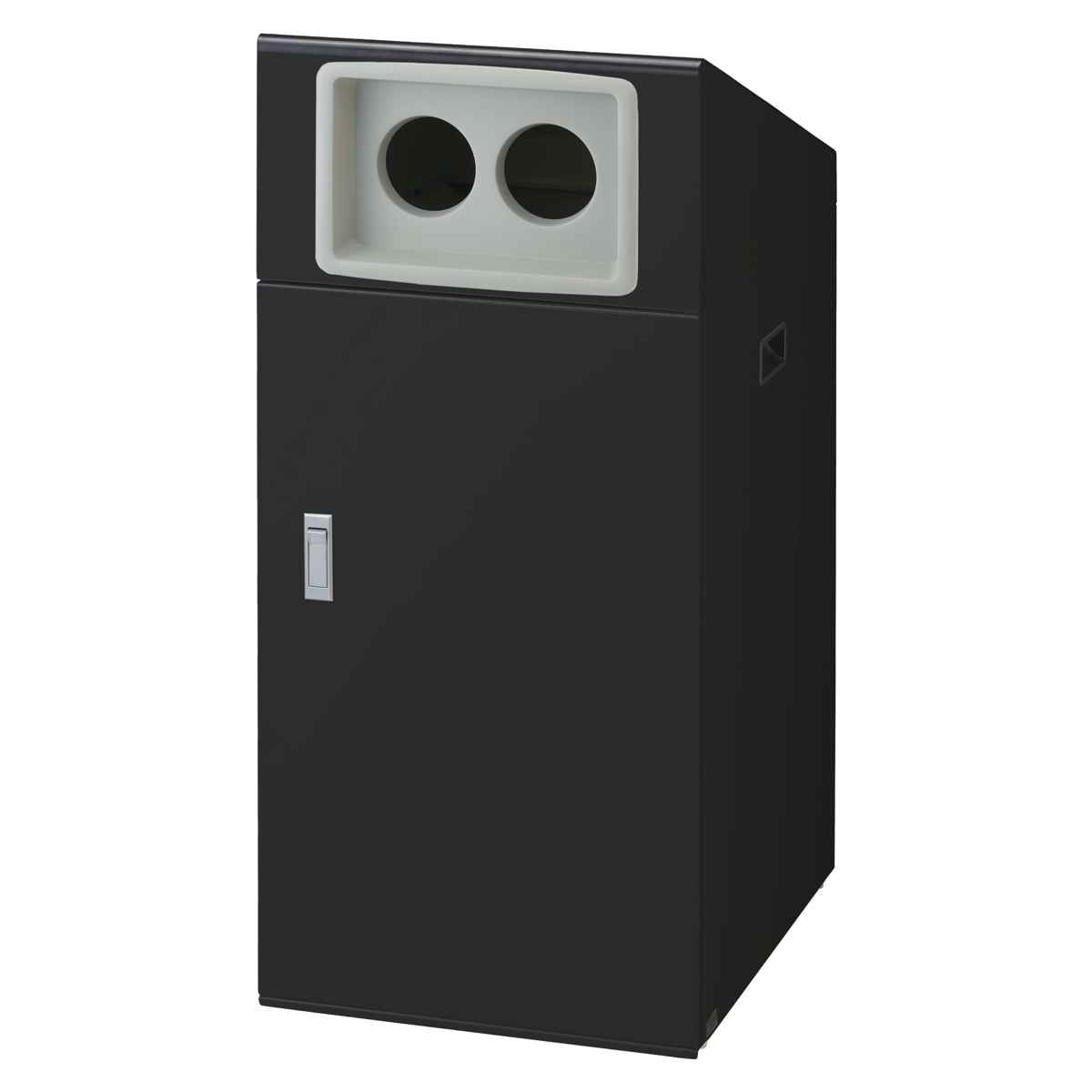 ゴミ箱 リサイクルボックスNTO-90 90L スリム 屋外用 ( 法人限定 山崎産業 業務用 ダストボックス 分別 ごみ箱 幅44 分別シール付き 90リットル 大容量 省スペース 分別ゴミ箱 内容器付き スチール製 おしゃれ ) 【ブラック×角穴】 ブラック×角穴