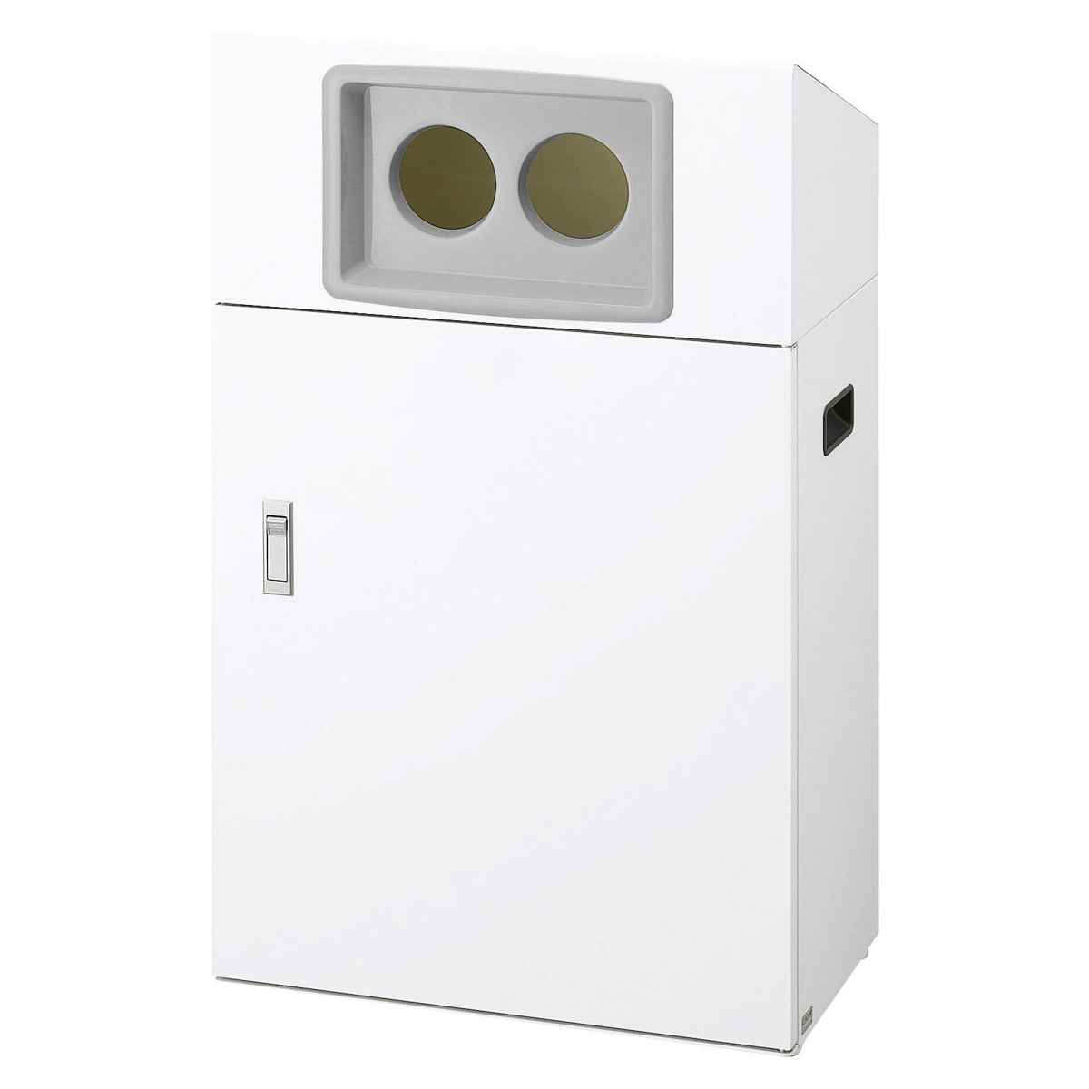 ゴミ箱 リサイクルボックスNYO-50 50L ワイド 屋外用 ( 法人限定 山崎産業 業務用 ダストボックス 分別 ごみ箱 奥行30 分別シール付き 50リットル 省スペース 分別ゴミ箱 内容器付き スチール製 おしゃれ ) 【ブラック×角穴】 ブラック×角穴