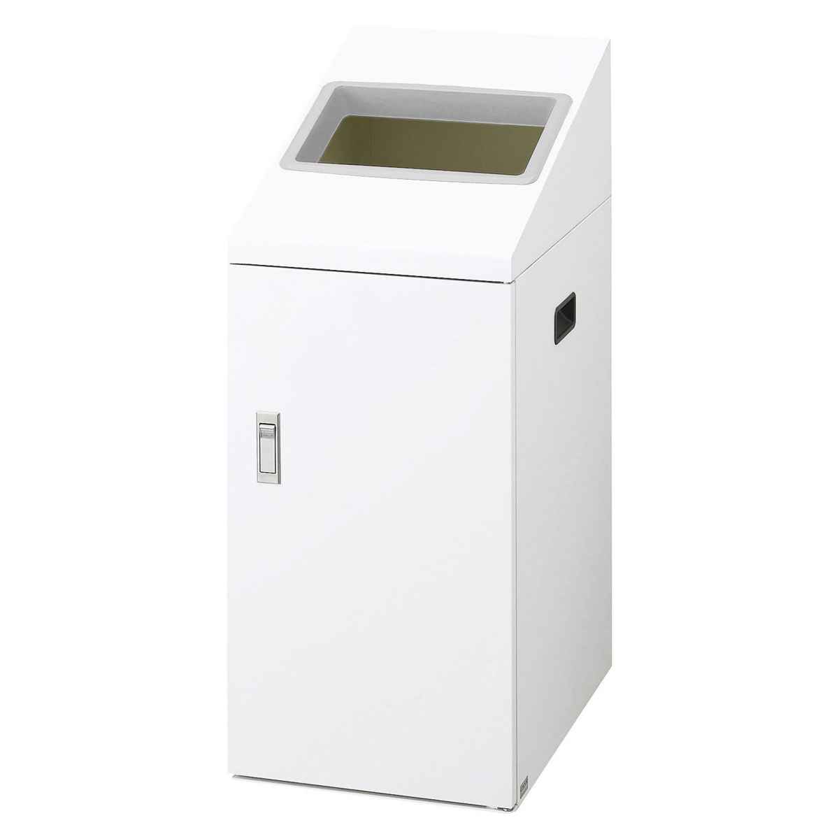 ゴミ箱 リサイクルボックスNTI-50 50L スリム 屋内用 ( 法人限定 山崎産業 業務用 ダストボックス 分別 ごみ箱 幅34 分別シール付き 50リットル 省スペース 分別ゴミ箱 内容器付き スチール製 おしゃれ ) 【ブラック×角穴】 ブラック×角穴