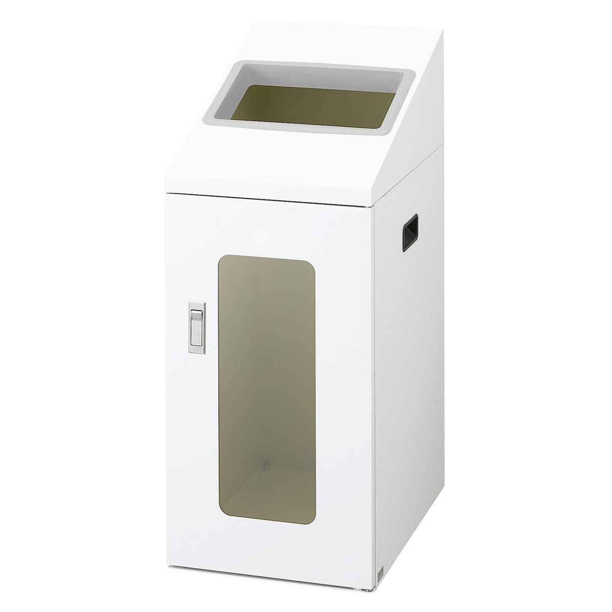 ゴミ箱 リサイクルボックスNTIS-50 70L 窓あり スリム 屋内用 ( 法人限定 山崎産業 業務用 ダストボックス 分別 ごみ箱 幅34 分別シール付き 70リットル 大容量 省スペース 分別ゴミ箱 袋止め付き スチール製 おしゃれ ) 【ブラック×角穴】 ブラック×角穴