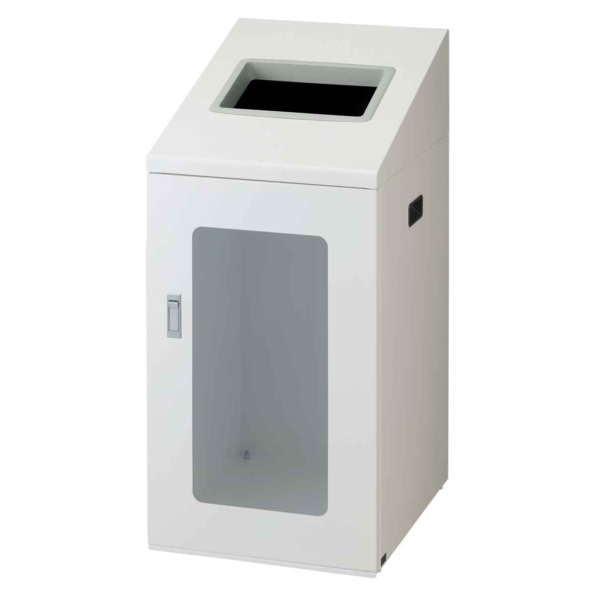 ゴミ箱 リサイクルボックスNTIS-90 120L 窓あり スリム 屋内用 ( 法人限定 山崎産業 業務用 ダストボックス 分別 ごみ箱 幅44 分別シール付き 120リットル 大容量 省スペース 分別ゴミ箱 袋止め付き スチール製 おしゃれ ) 【ブラック×角穴】 ブラック×角穴