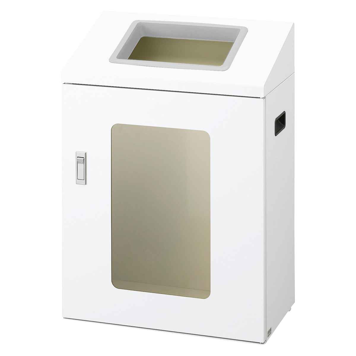 ゴミ箱 リサイクルボックスNYIS-50 70L 窓あり ワイド 屋内用 ( 法人限定 山崎産業 業務用 ダストボックス 分別 ごみ箱 奥行30 分別シール付き 70リットル 大容量 省スペース 分別ゴミ箱 袋止め付き スチール製 おしゃれ ) 【ブラック×角穴】 ブラック×角穴