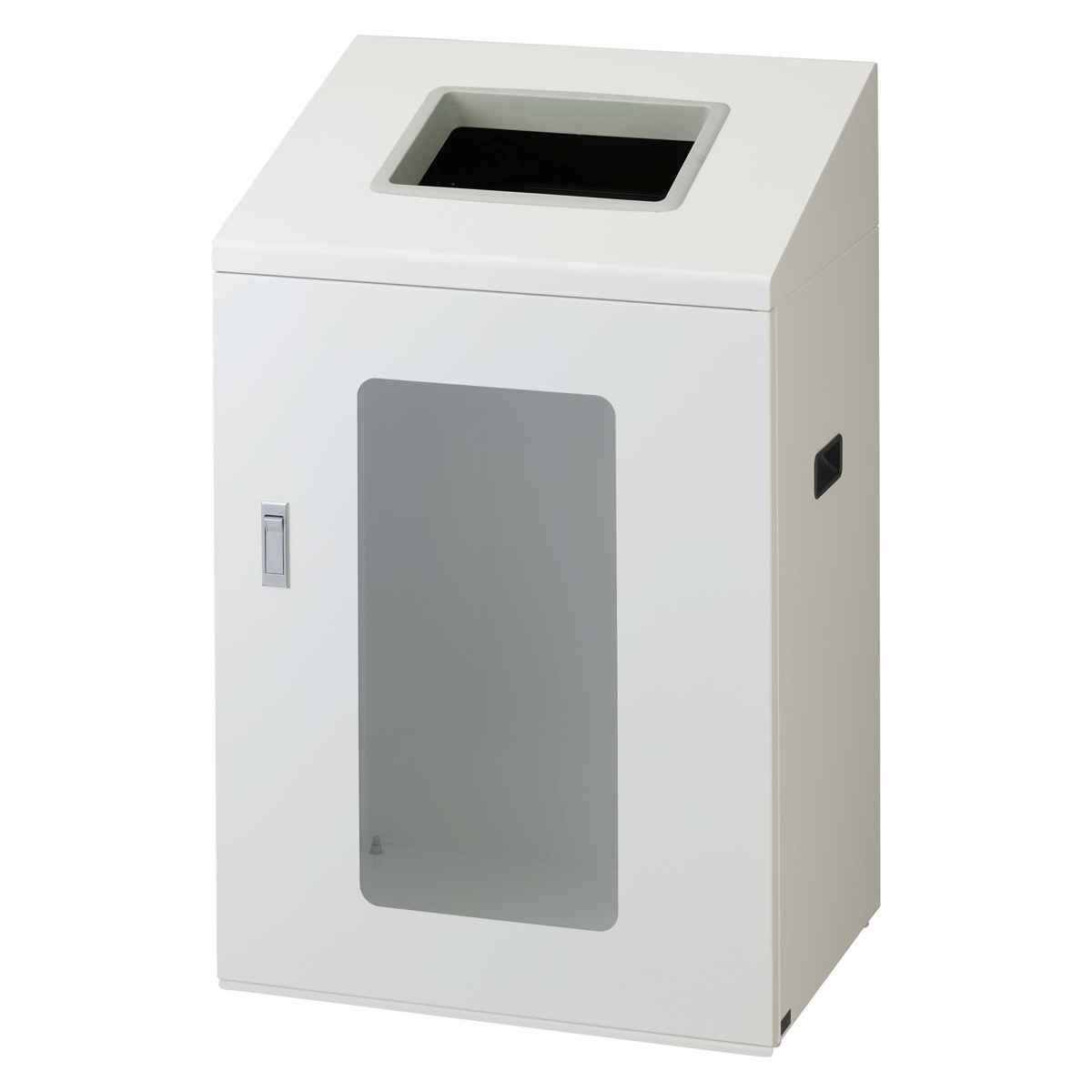 ゴミ箱 リサイクルボックスNYIS-90 120L 窓あり ワイド 屋内用 ( 法人限定 山崎産業 業務用 ダストボックス 分別 ごみ箱 奥行40 分別シール付き 120リットル 大容量 省スペース 分別ゴミ箱 袋止め付き スチール製 おしゃれ ) 【ブラック×角穴】 ブラック×角穴