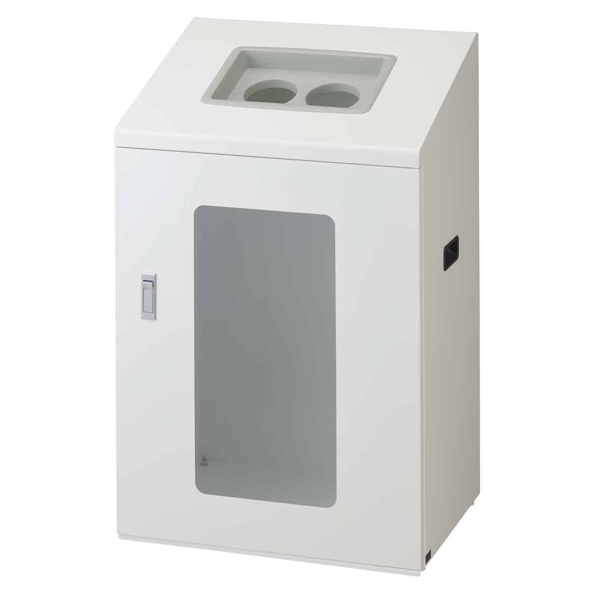 ゴミ箱 リサイクルボックスNYIS-90 120L 窓あり ワイド 屋内用 ( 法人限定 山崎産業 業務用 ダストボックス 分別 ごみ箱 奥行40 分別シール付き 120リットル 大容量 省スペース 分別ゴミ箱 袋止め付き スチール製 おしゃれ ) 【ブラック×角穴】 ブラック×角穴