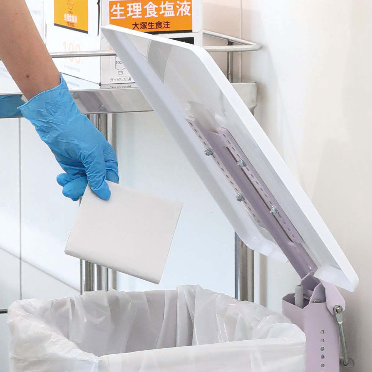 蓋 医療廃棄物容器ホルダーSK-F 中 （ 法人限定 山崎産業 専用パーツ