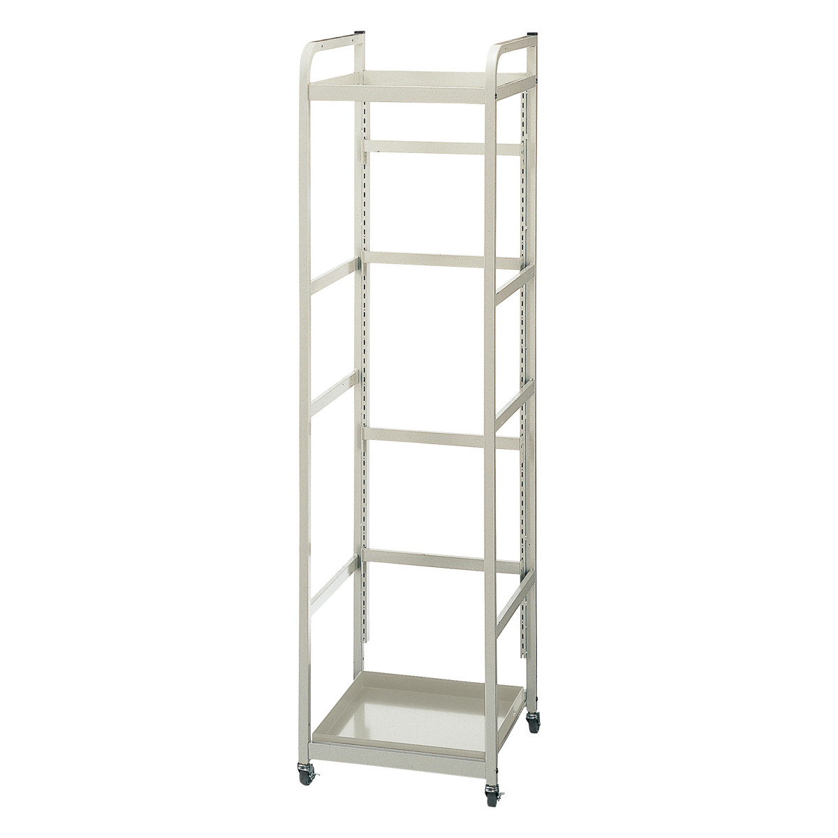 清掃システムラック500 ( コンドル 業務用 清掃用品 ラック 清掃用具 収納 収納ラック 幅50cm スリム キャスター付き フックバー 4本 トレー 1個 付き バックヤード 掃除用具入れ 掃除用品 )