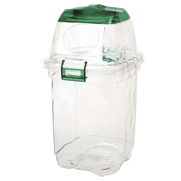 屋内用ゴミ箱 業務用ダストボックス 35L 透明エコダスター 再生プラスチック製 ( コンドル 山崎産業 ゴミ箱 ダストボックス 分別 樹脂製 ごみ箱 プラスチック 業務用 屋内 35リットル クリア 透明 分別ゴミ箱 ) 【キャップ】 キャップ