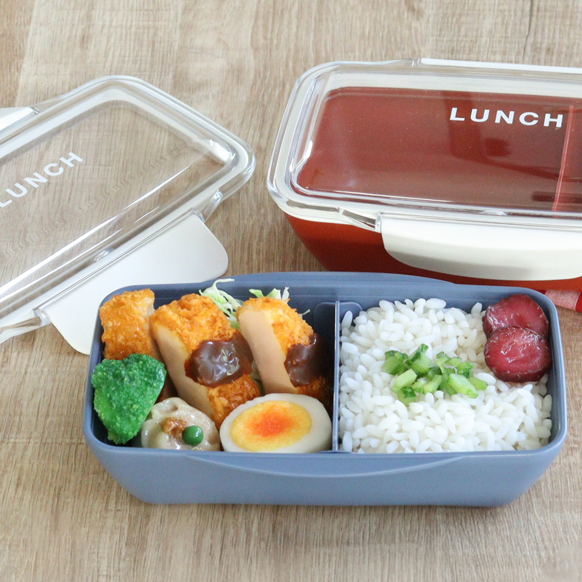 弁当箱 500ml ドーム 1段 time for LUNCH ランチボックス ( お弁当箱 食洗機対応 レンジ対応 一段 ドーム蓋 ドーム型 女子 日本製 食洗機OK レンジOK お弁当 弁当 4点ロック 仕切り付き 女性 ) 【レッド】 レッド