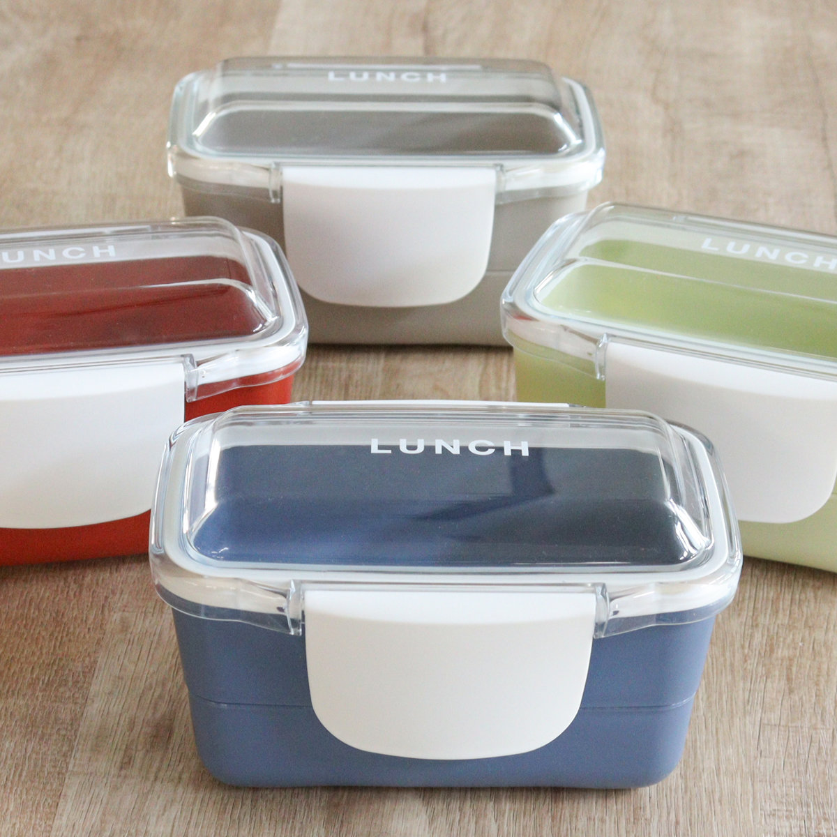 弁当箱 560ml ドーム 2段 time for LUNCH ランチボックス ( お弁当箱 食洗機対応 レンジ対応 二段 ドーム蓋 ドーム型 女子 日本製 食洗機OK レンジOK お弁当 弁当 4点ロック 仕切り付き 女性 ) 【グレー】 グレー