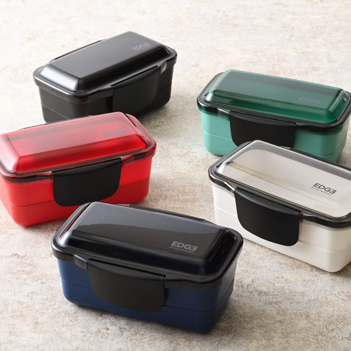 弁当箱 850ml 25EDGE ドーム2段ランチ ( お弁当箱 ランチボックス レンジ対応 食洗機対応 二段 ドーム蓋 2点ロック 男子 レンジOK 食洗機OK 弁当 お弁当 仕切り付き ドーム型 ふわっと 男性 日本製 ) 【ホワイト】 ホワイト