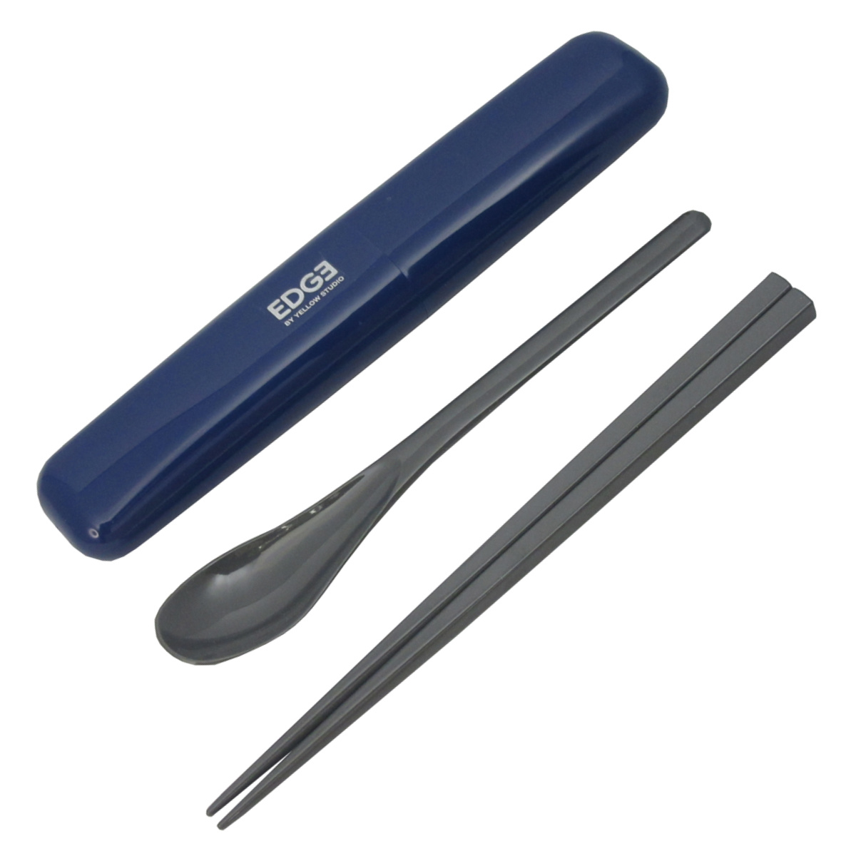 箸&スプーンコンビセット 25EDGE ( お箸 箸箱 18cm 19.5cm カトラリー セット 男子 携帯用 持ち運び お弁当用 給食 お弁当 弁当 男性 大人 日本製 ) 【ブルー】 ブルー