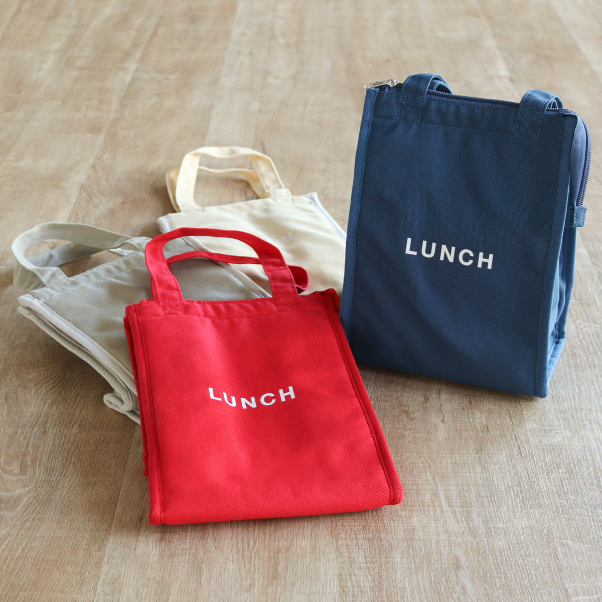 ランチバッグ time for LUNCH スクエア保冷バッグ ( 保冷バッグ 保冷ランチバッグ 保温 弁当袋 お弁当袋 お弁当入れ ランチトートバッグ ランチトート お弁当箱 弁当 袋 ランチ 手提げかばん ) 【ベージュ】 ベージュ