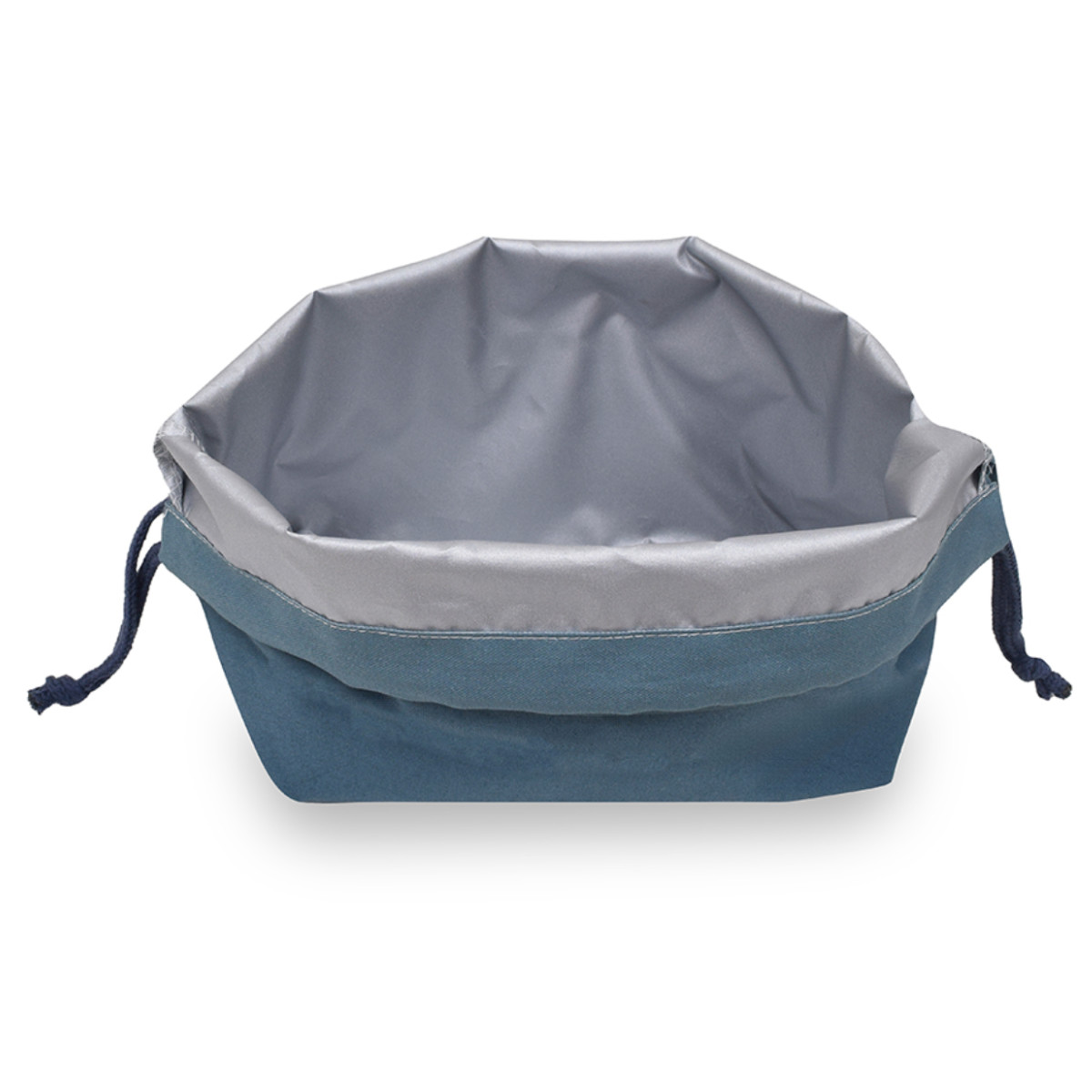 保冷ランチ巾着 モノクローム ( 保冷 保温 弁当袋 お弁当袋 ランチバッグ 巾着袋 お弁当入れ シンプル 給食袋 お弁当箱 弁当 袋 ランチ マチ付き 大人 子供 洗える 日本製 ) 【カーキ】 カーキ