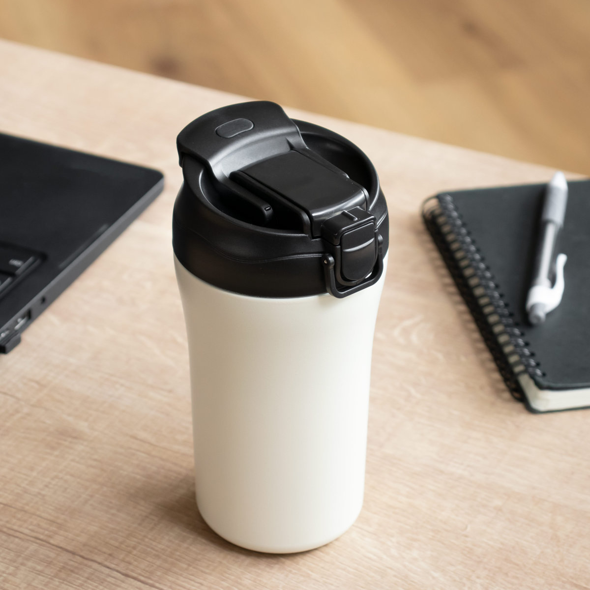 水筒 400ml DRINKIT 2Wayステンレスタンブラー ( 保温 保冷 タンブラー ストロー付き 直飲み 2way 蓋付き こぼれない 持ち運び ストロー 直のみ 真空二重構造 ステンレスボトル 結露しない シンプル ) 【ブラック】 ブラック