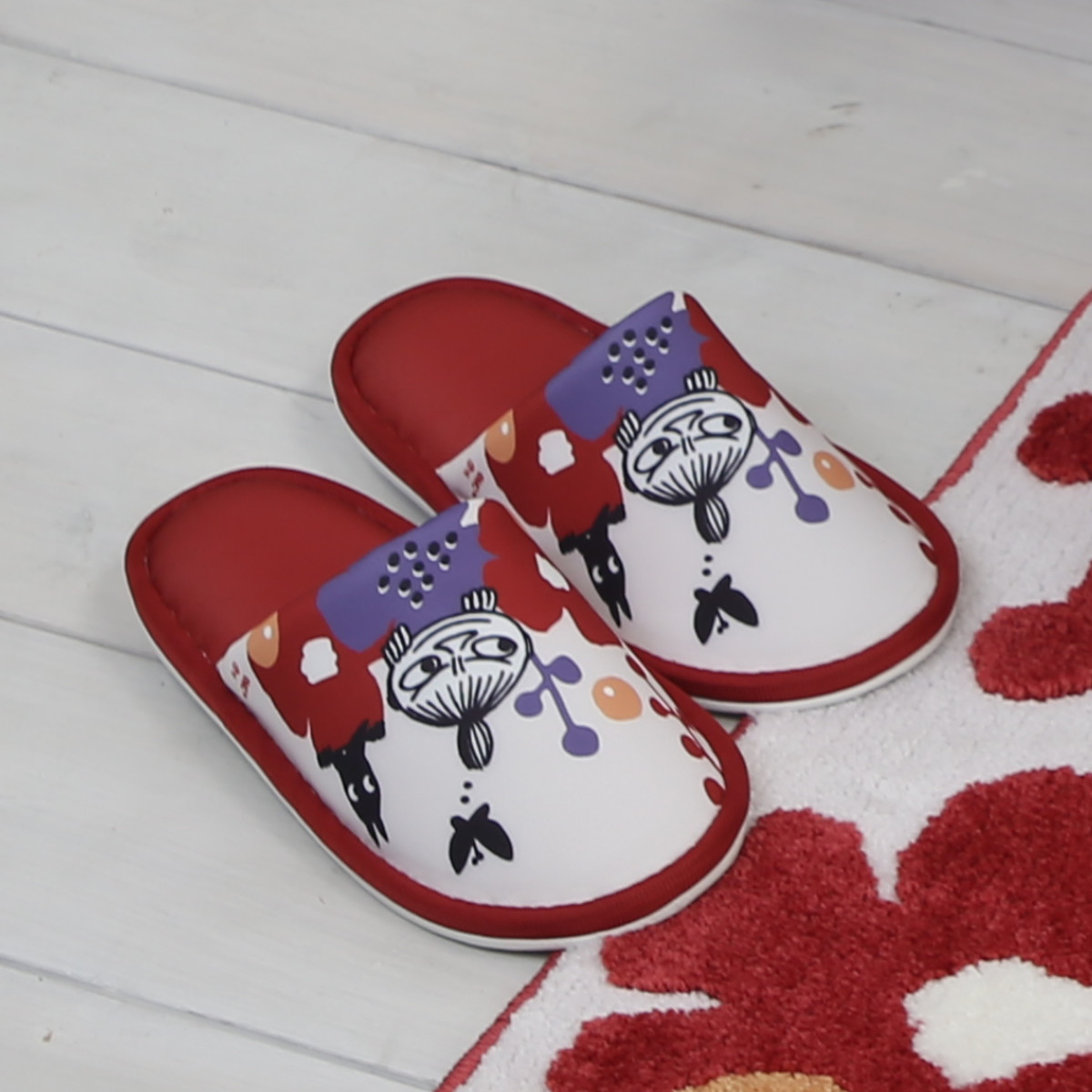 トイレスリッパ ペルホネン ムーミン ( トイレ用スリッパ MOOMIN 前詰まり ファブリック ルームシューズ 洗える トイレタリー トイレシューズ 洗濯OK プリント キャラクター ムーミン柄 ミイ ) 【ムーミン】 ムーミン