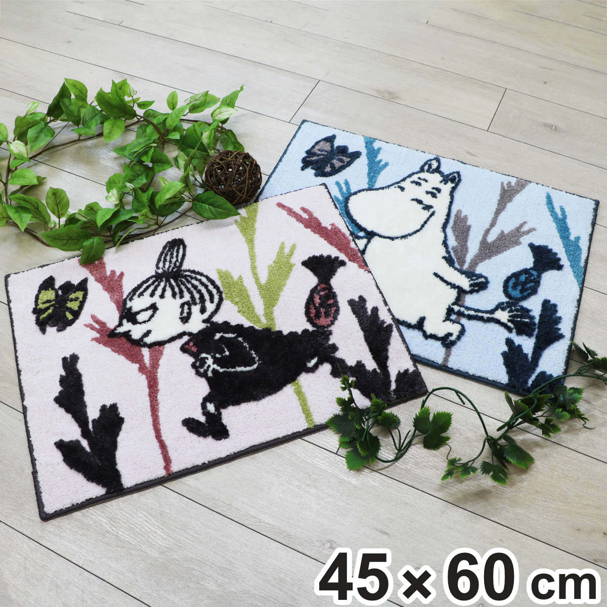 バスマット おさんぽ 45×60cm ムーミン ( お風呂マット MOOMIN 足拭きマット すべり止め 洗える バス マット 浴室マット 45×60 滑り止め キャラクター ムーミン柄 ミイ ) 【ミイ】