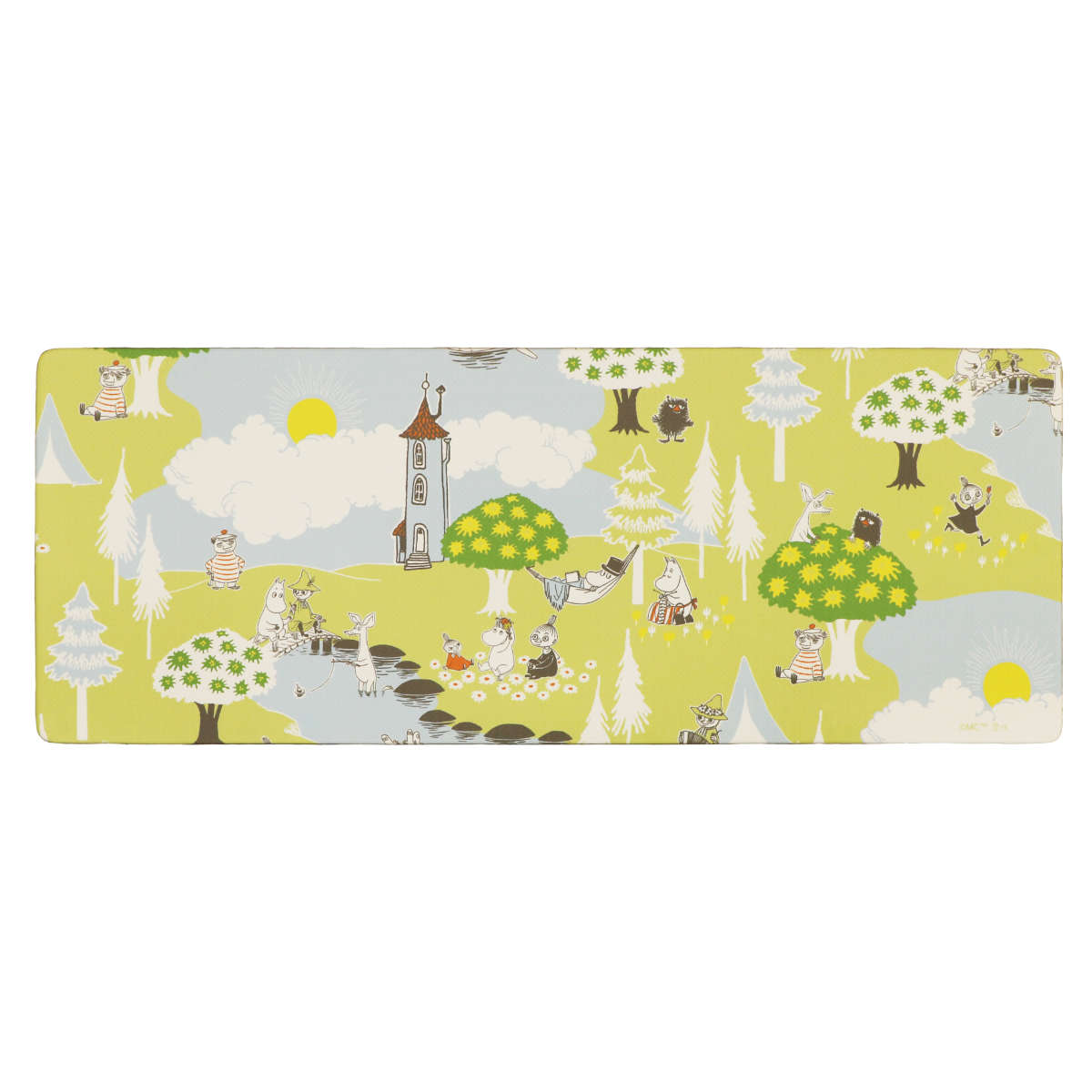 キッチンマット ムーミン PVCキッチンマット 45×120cm ( 拭ける PVC 45cm 120cm キッチン 台所 マット インテリアマット PVCマット 床暖OK 防菌 防臭 防カビ 防炎 洗濯不要 お手入れ簡単 もちもち やわらかい クッション ) 【ブラウン】 ブラウン