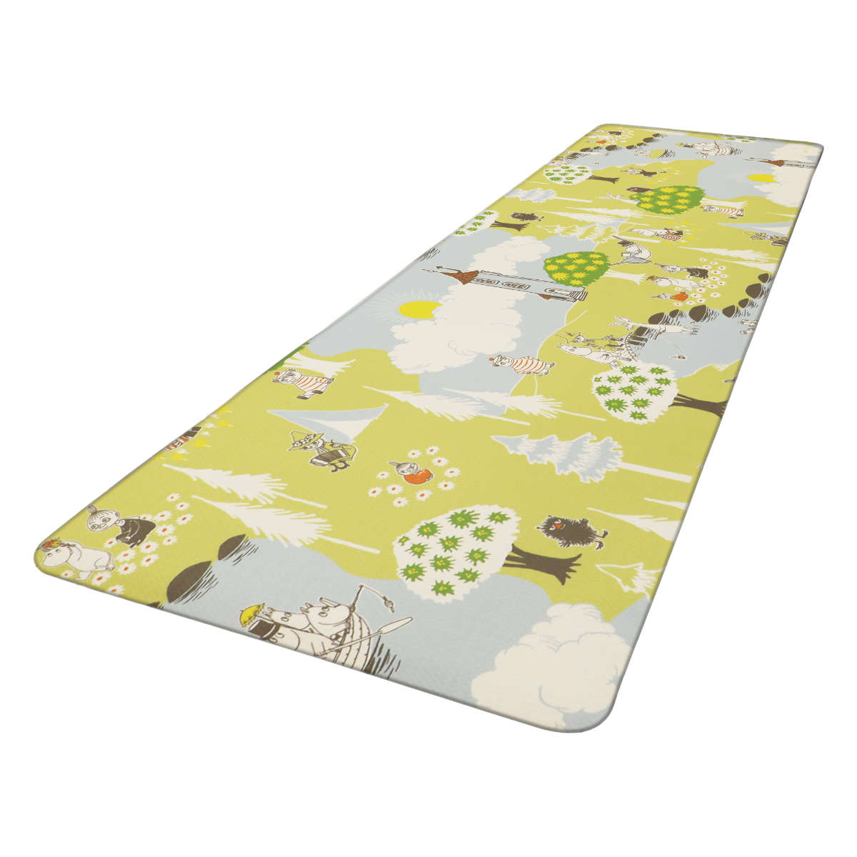 キッチンマット ムーミン PVCキッチンマット 45×240cm ( 拭ける PVC 45cm 240cm キッチン 台所 マット インテリアマット PVCマット 床暖OK 防菌 防臭 防カビ 防炎 洗濯不要 お手入れ簡単 もちもち やわらかい クッション ) 【ブラウン】 ブラウン