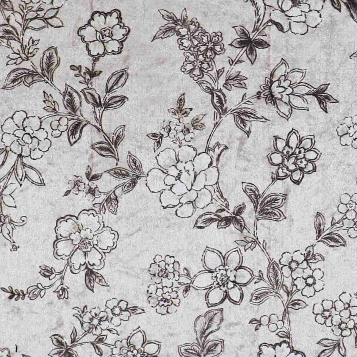 キッチンマット サラサ インテリアマット 45×120cm ( キッチン マット 台所マット キッチン用マット 洗える 床暖房対応 滑り止め加工 長方形 インテリア 花柄 光沢 すべり止め ズレにくい 丸洗い 掃除機 床暖房 フチ加工 ) 【ブルーグレー】 ブルーグレー