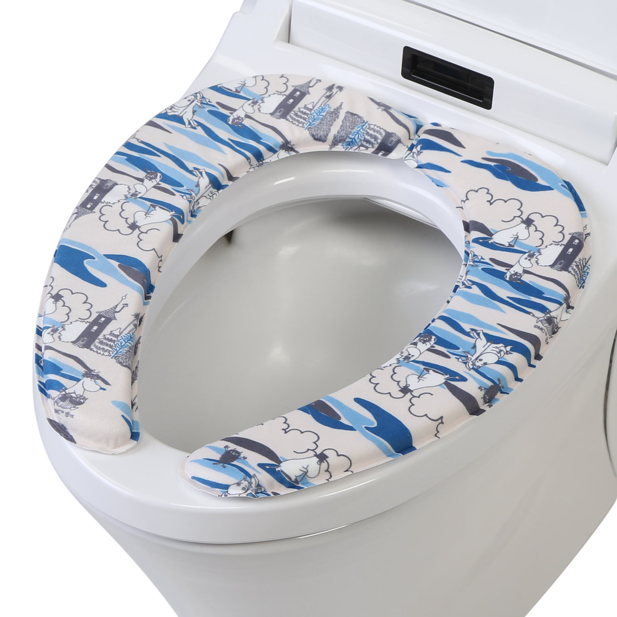 便座クッション デコボコ さらふわ便座クッション ムーミン 北欧 トイレ 便座 クッション （ 洗える ふわふわ 便座カバー キャラクター 吸着シート さらさら 柔らかい 厚い 置くだけ 節電 ずれない トイレタリー ）