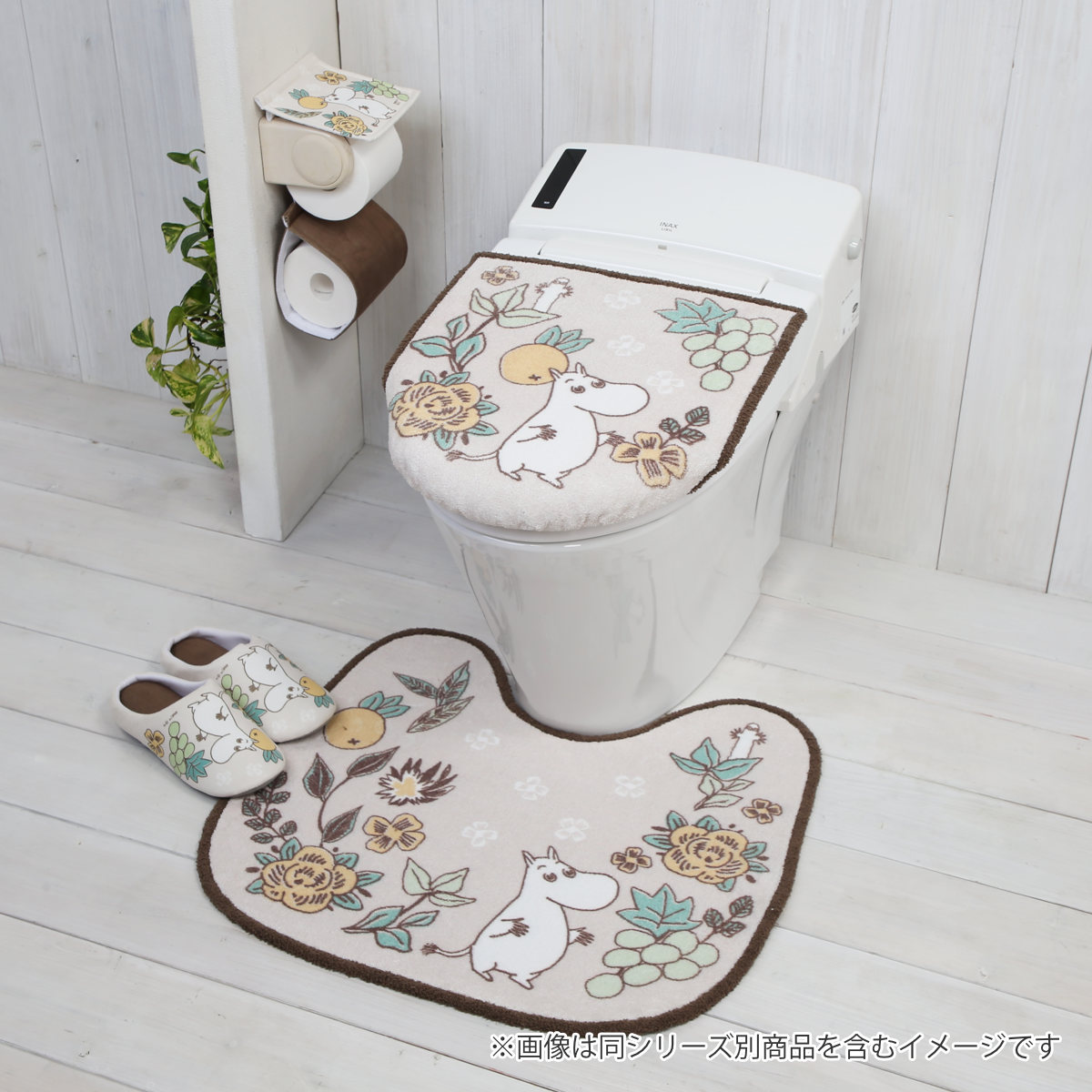 シャインガーデン さらふわ便座クッション ムーミン ( 便座シート MOOMIN 置くだけ 吸着シート ふわふわ 洗える 兼用タイプ U型 O型 洗浄暖房型 トイレタリー おくだけ 洗濯OK キャラクター ムーミン柄 リトルミイ 北欧 ) 【リトルミイ】 リトルミイ