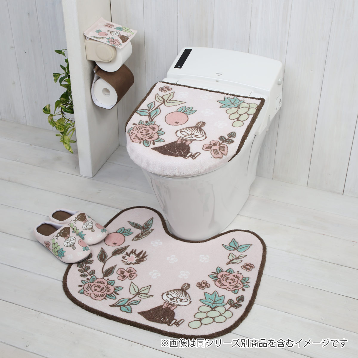 シャインガーデン さらふわ便座クッション ムーミン ( 便座シート MOOMIN 置くだけ 吸着シート ふわふわ 洗える 兼用タイプ U型 O型 洗浄暖房型 トイレタリー おくだけ 洗濯OK キャラクター ムーミン柄 リトルミイ 北欧 ) 【リトルミイ】 リトルミイ