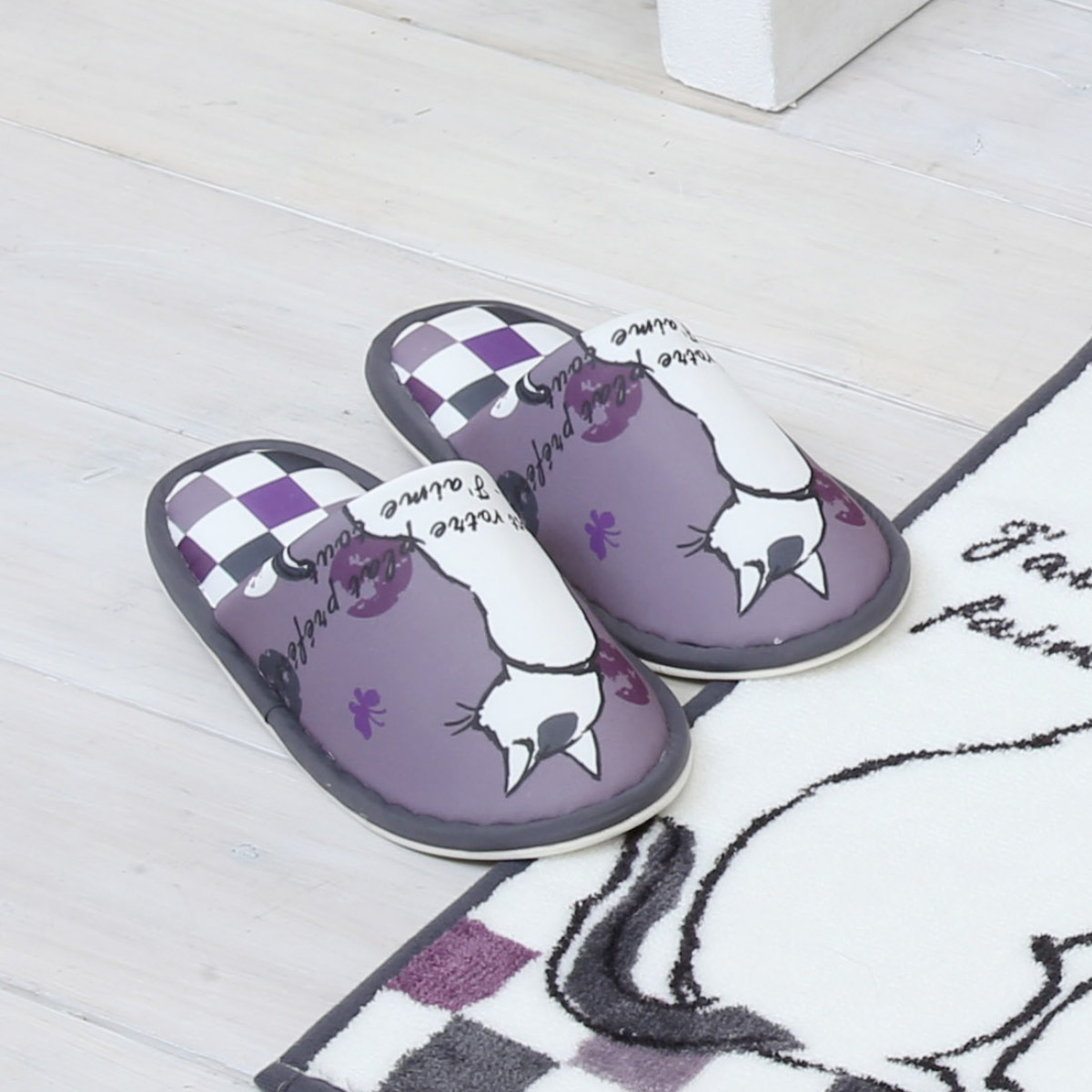 スリッパ トイレスリッパ ミネット Minette （ トイレ用スリッパ トイレ ネコ 洗える トイレ用品 トイレタリー ルームスリッパ ルームシューズ 洗濯OK ）