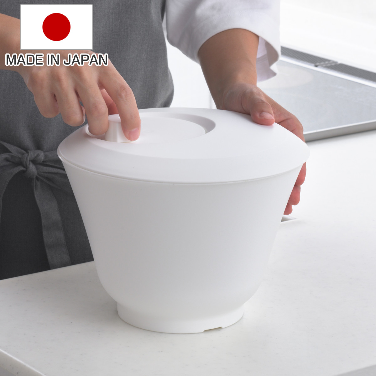 サラダスピナー 3WAY ( 野菜 水切り器 野菜水きり器 コランダー スピナー キッチンツール 日本製 手動 回転式 ザル ボウル キッチン 調理 サラダ やさい 下ごしらえ 簡単 )