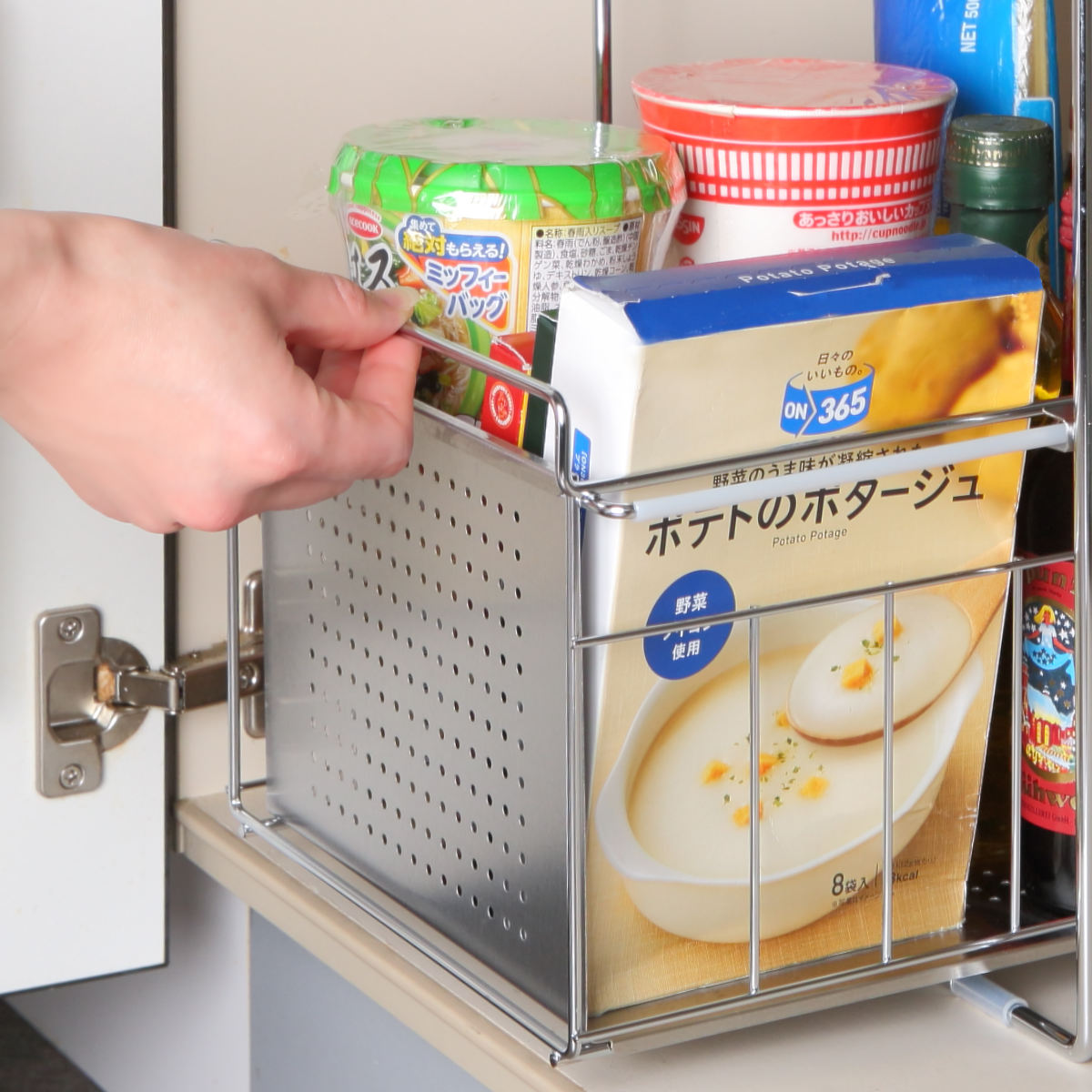 シンク下収納 シンク下スライド収納 1段 幅25cm ( シンク下収納ラック 引き出し付き スリム シンク下 コンロ下 キッチンストッカー ステンレス スライドラック 隙間収納 引出し ワゴン キッチン 洗面所 収納 おしゃれ 日本製 )